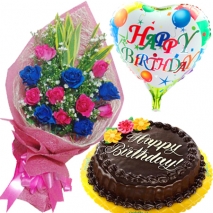 send roses bouquet with cake and balloon philippines