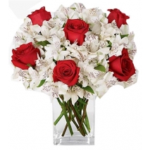 Stunning Red Rose & Calla Lily Bouquet