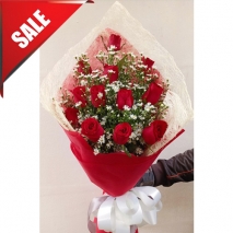 Send 12 Pcs. Red Roses in a Bouquet to Philippines