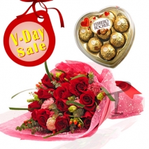 send 12 red roses with ferrero heart shape to philippines