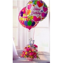 balloons w/ assorted daisies Send To manila