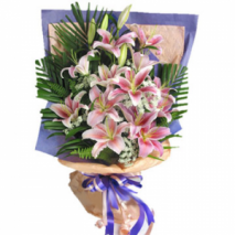 12pcs pink lilies Delivery To Philippines
