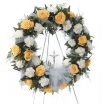 Peach and White Standing Wreath Send To Philippines