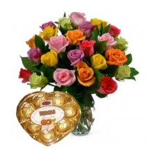 2dz Roses w/ Chocolate Delivery To Philippines