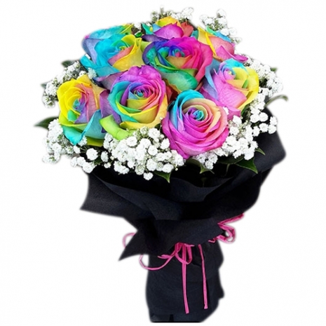 Send Rainbow Rose 1 Dozen to Philippines
