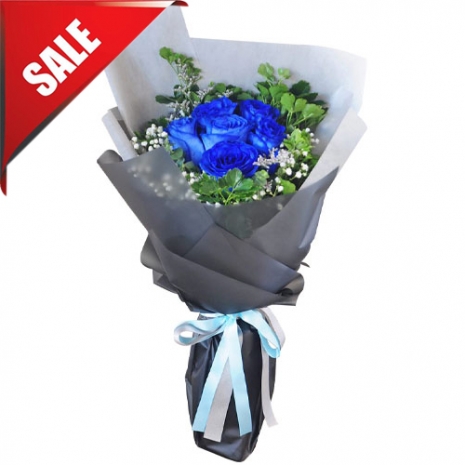 Send Half Dozen Blue  Roses Bouquet to Philippines