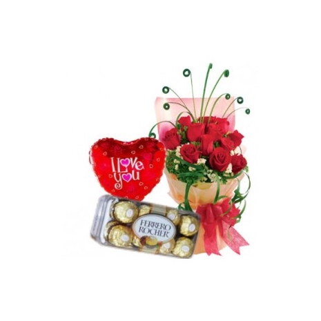 Roses,Ferrero Box & Love u Balloon To Philippines