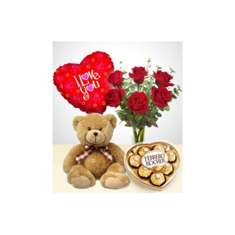 Roses Bouquet, Balloon , Teddy Bear To Philippines