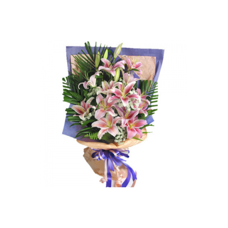12pcs pink lilies Delivery To Philippines