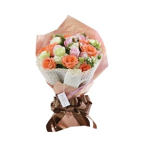 orange,white and pink spray Roses Send To Philippines