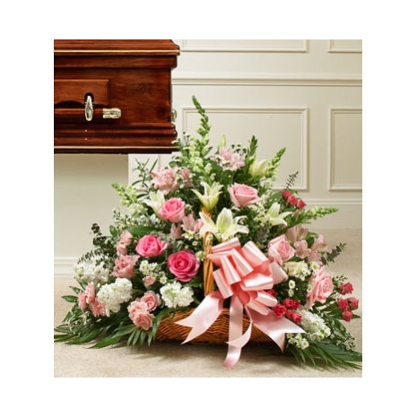 Pink and White Basket Send To Philippines
