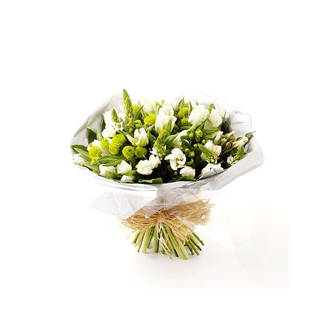 white Tulips and greenery Send To Philippines