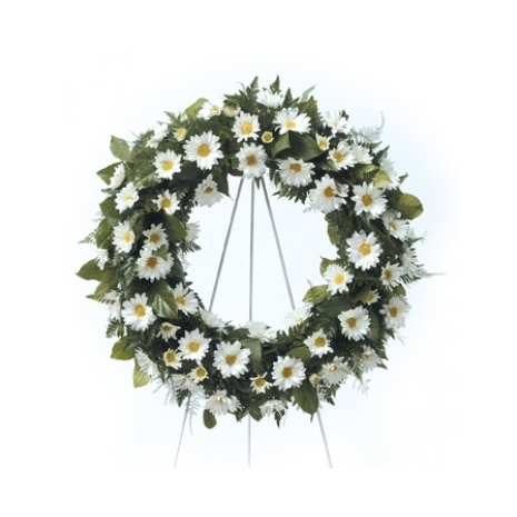 White Daisy Wreath Send To Philippines