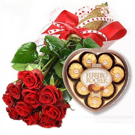 12 Red Rose bouquet with chocolate philippines