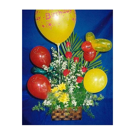 Balloons w/ 6pcs rose Send To manila
