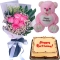 buy pink roses with bear and mocha cake to philippines