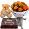 orange rose with cake bear chocolate to philippines