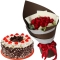 send red rose bouquet with black forest cake to philippines