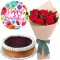 send roses bouquet with blue berry cake and balloon to philippines