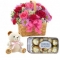 Mixed Color Flowers,Chocolate & Bear Delivery To Philippines