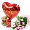 12 pink Roses,small bear with chocolate philippines